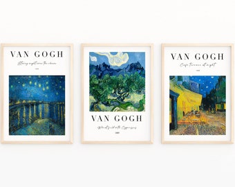 Van Gogh Art Prints, Vintage Poster 3er Set (Digitaler Download)