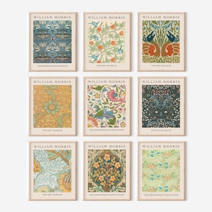 William Morris Gallery Wall Prints, Set of 9 Morris Poster, Textile Designer, Aesthetic Poster, Famous Art Prints, Vintage Morris Fabric