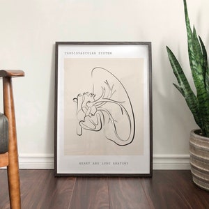 Anatomy Wall Art, Heart Anatomy Print, Cardiovascular System Print ...