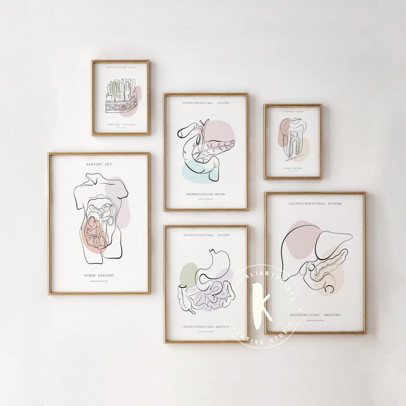 Watercolor Digestive System Anatomy Print, Gastroenterologist Gift ...