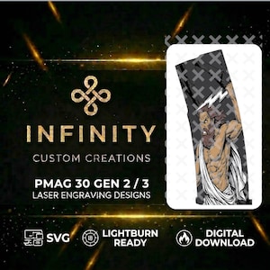 Zeus PMAG Engraving File | Digital Download | Fiber Laser Multi Layer SVG  | LightBurn Ready