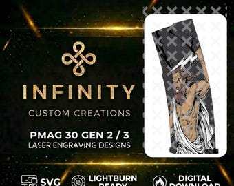 Zeus PMAG Engraving File | Digital Download | Fiber Laser Multi Layer SVG  | LightBurn Ready