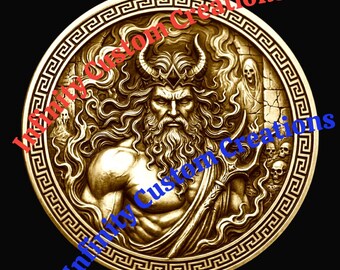 Antiker griechischer Gott der Unterwelt | 3D Landkarte Lasergravur (Digitaler Download)