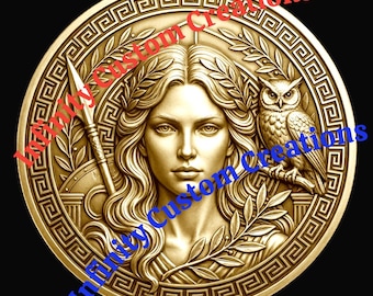 Athena Goddess of Wisom | 3D Depth Map Laser Engraving (Digital Download)