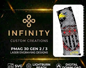 American Eagle PMAG  File | Patriotic AR15 Digital Design | Lightburn Ready | 1776 Tactical Mag Art | 2A Custom PMAG Wrap Design
