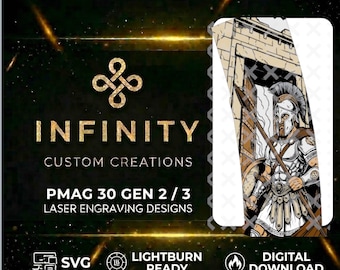 Spartan Warrior PMAG Engraving File | Ancient Greek Warrior SVG and DXF | Fiber Laser Engraving Design | LightBurn Digital Download