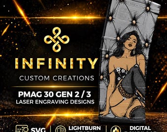 Seductive Elegance MAG  Design | Sexy Pin-Up Girl Laser Engraving File | SVG DXF | LightBurn Ready | Digital Download