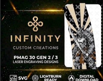 Mech Ronin MAG Fiber Laser Engraving Design | SVG DXF LightBurn File | Digital Download