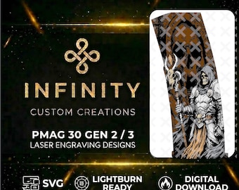 Dark Overlord MAG Fiber Laser Engraving Design | SVG DXF LightBurn File | Digital Download