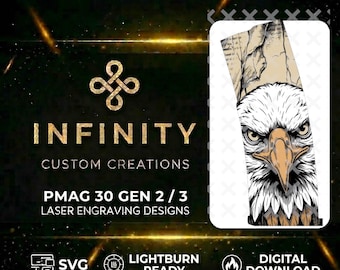 Projekt zegarka Freedom's Watch MAG | Plik do grawerowania laserowego Patriotic Eagle | SVG DXF | Projekt lasera światłowodowego LightBurn Ready