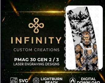 Sasquatch Operator MAG Fiber Laser Engraving Design | SVG DXF LightBurn File | Bigfoot Tactical | Digital Download