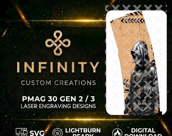 Operator Skull MAG Design | Tactical Reaper Laser Engraving File | SVG DXF  | LightBurn Ready Fiber Laser Design