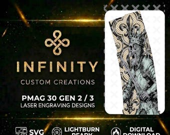 Skeleton King PMAG Laser Engraving Design | Digital Design Fiber Laser Engraving File