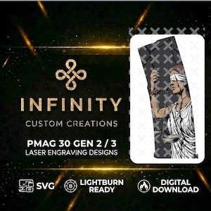 Lady Justice PMAG Engraving File | Digital Download | Fiber Laser Multi Layer SVG  | LightBurn Ready