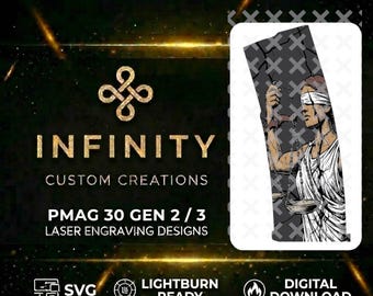 Lady Justice PMAG Engraving File | Digital Download | Fiber Laser Multi Layer SVG  | LightBurn Ready