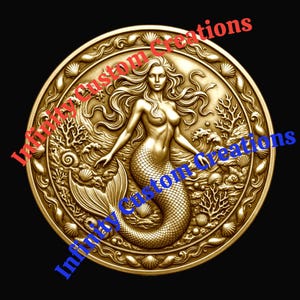 Mermaid 3D Relief Design | 4K Grayscale Depth Map (Digital Download)