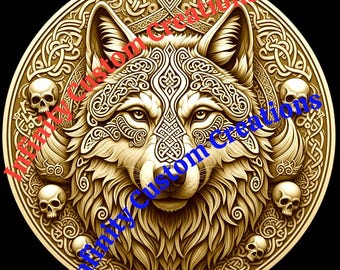 Fenrir Wolf 3D Relief | Viking Norse Design, Fiber Laser & CNC (Digital Download)