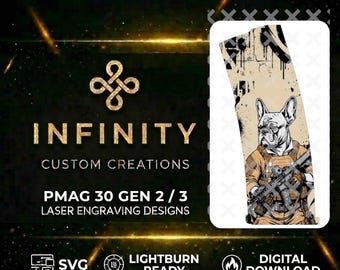 Short Fuse Operator MAG Design | Tactical French Bulldog Laser Engraving File | SVG DXF | LightBurn Ready Fiber Laser Design