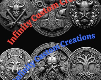 Norse Viking 3D Depth Map Files | Odin, Yggdrasil, Mjolnir (Digital Download)