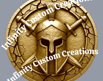 Spartan Helmet Depth Map PNG | Gladiator Warrior Art | Laser Engraving Design | Digital Download