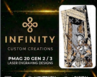 Spartan Warrior AR10 PMAG Engraving File | Ancient Greek Warrior SVG and DXF | Fiber Laser Engraving Design | LightBurn Digital Download