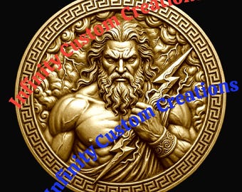 Zeus | 3D Depth Map Laser Engraving (Digital Download)