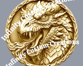 Inferno Dragon 3D Depth Map – 4K Greyscale Laser Engraving File (Digital Download)