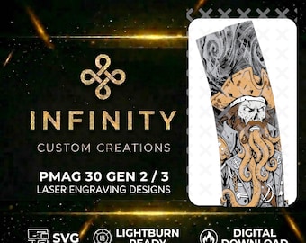 Davy Jones MAG Design | Undead Pirate Engraving File | Digital Download SVG DXF | LightBurn Ready Fiber Laser Design