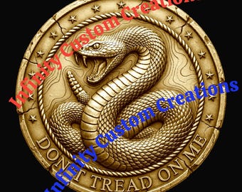 Don’t Tread On Me 3D Engraving File | Gadsden Snake Depth Map BMP | Laser Engraving Height Map | PMAG & Metal Coin Fiber Laser File