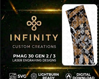 Orc Berserker MAG  Fiber Laser Engraving  | Orc Warrior Design | LightBurn SVG DXF Digital Download