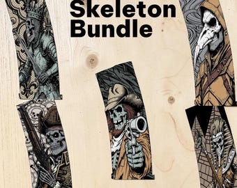 Ultimate Skeleton Legends PMAG Bundle | Skeleton King, Pirate, Plague Doctor, Pharaoh & Outlaw | SVG DXF | LightBurn Ready