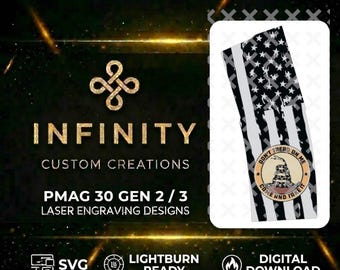 Don't Tread On Me PMAG  Lightburn & SVG Ready - Come And Take It Vector - Fiber Laser - Digital Download