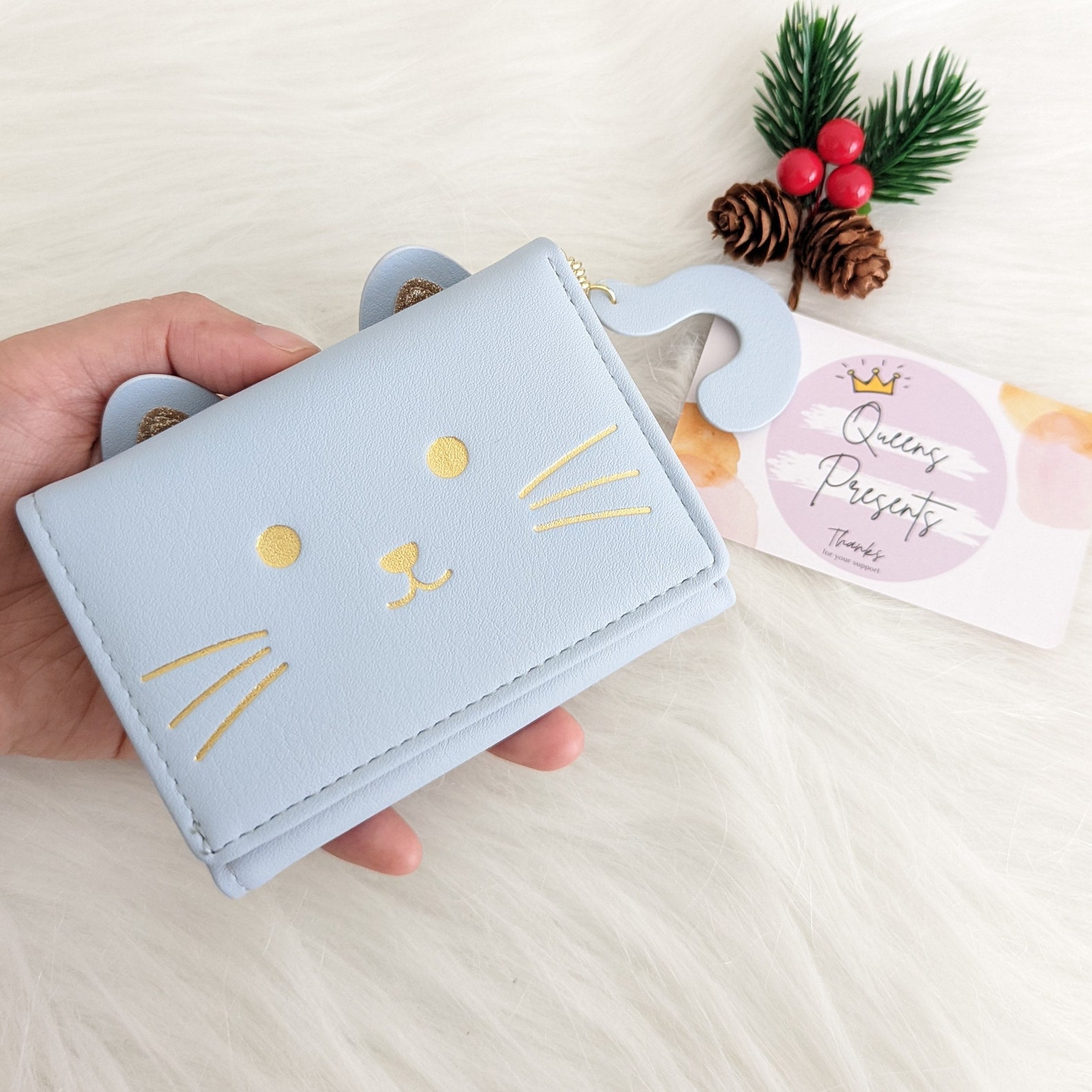 Cute Wallet Women Small Trifold Wallet Cat Wallet Travel Etsy
