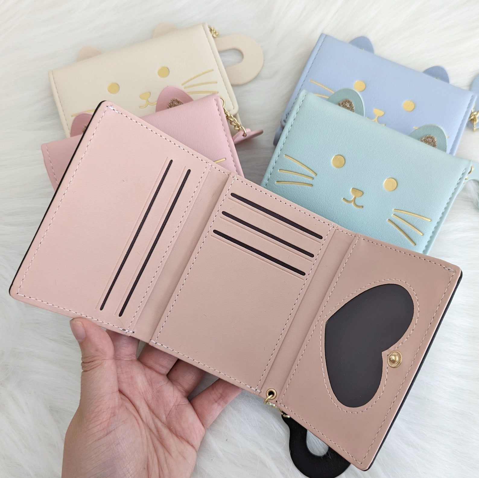 Cute Wallet Women Small Trifold Wallet Cat Wallet Travel Etsy