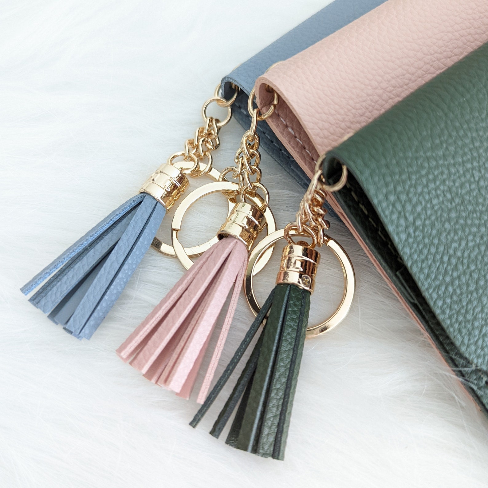 Keychain Wallet Minimalist Card Holder Wallet With Keyring - Etsy