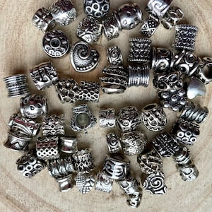 Pack of 20 large hole beads, metal beads, module beads, spacers mix image 5