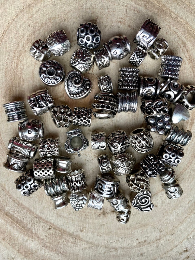 Pack of 20 large hole beads, metal beads, module beads, spacers mix image 5