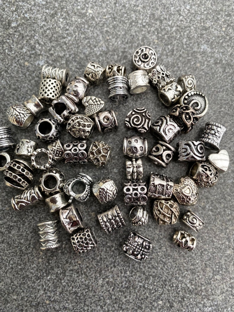 Pack of 20 large hole beads, metal beads, module beads, spacers mix image 6