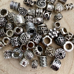 Pack of 20 large hole beads, metal beads, module beads, spacers mix image 1