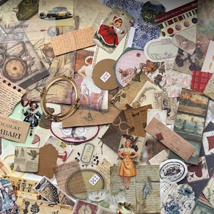 Vintage Papier-Set 100-teilig – Ephemera Kit für Scrapbooking, Junk Journal, Collage & Journaling – kleine Formate