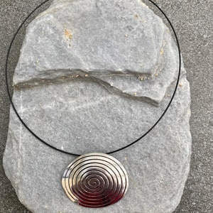 Choker, stainless steel necklace, black coated, 45 cm,