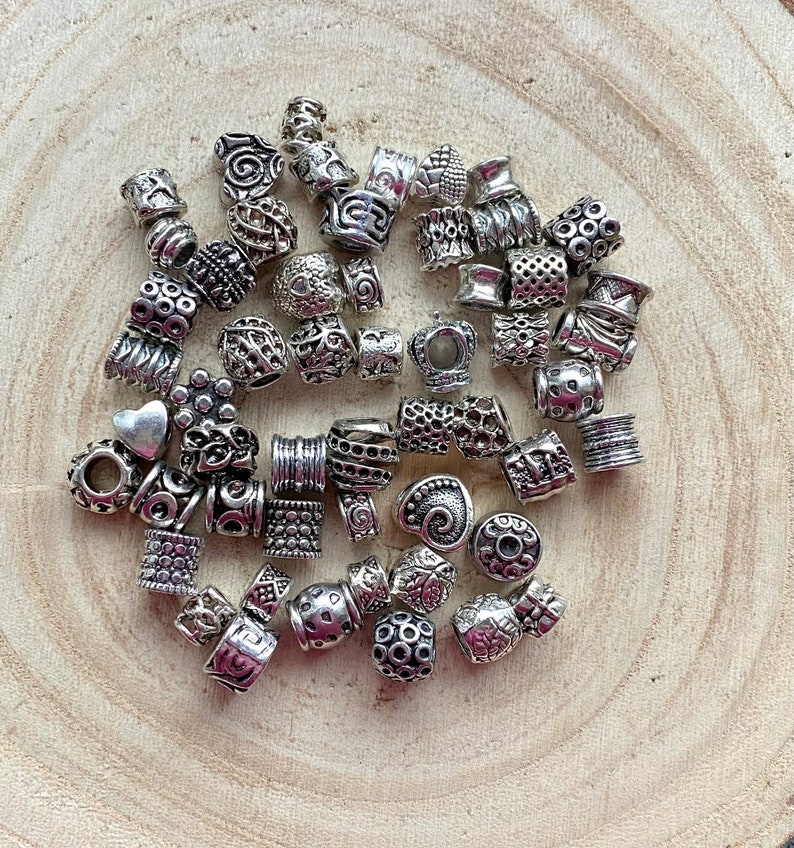 Pack of 20 large hole beads, metal beads, module beads, spacers mix image 7