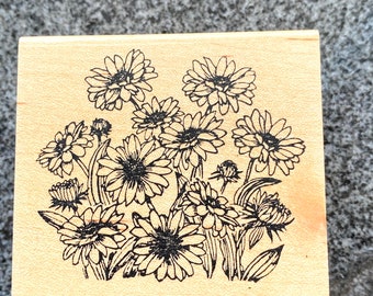 Stempel, houten stempel, motiefstempel “Bloemenweiden”