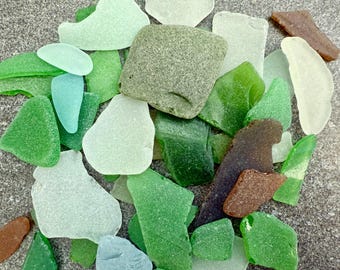 10 Stück Seeglas – Meerglas / Oceanglass, naturbelassen 2–4 cm