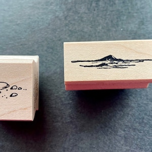Set di 2 francobolli, timbri con motivo “Paesaggio/Pietre” di Art Impressions, 1996