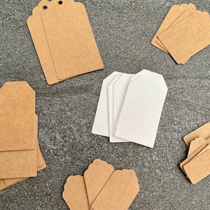 Etichette in carta kraft, 6 assortite, bianche e marroni, 36 pezzi