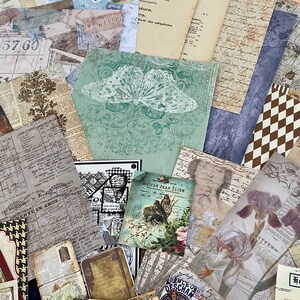 70 Teile,Vintage Scrapbooking Papier, Ephemera Bundle , Papier-Set für Journaling, Mixed Media, Collagen , Bild 2