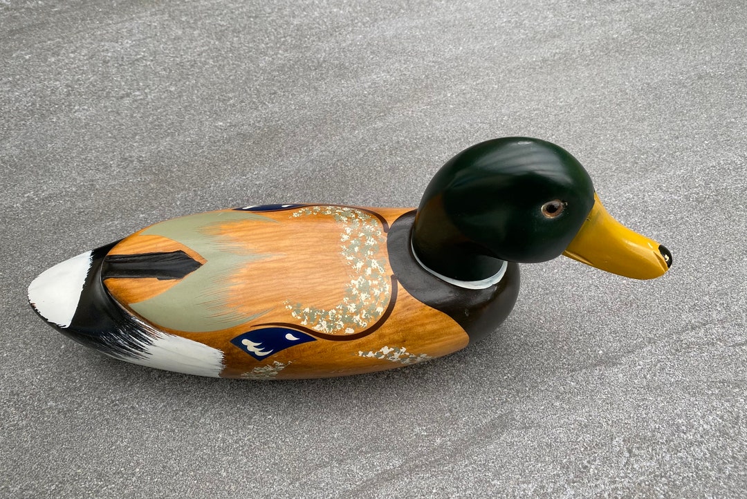 Wooden Duck Painted in Vintage Style – Decoy Duck / Stock Duck – Rustic ...