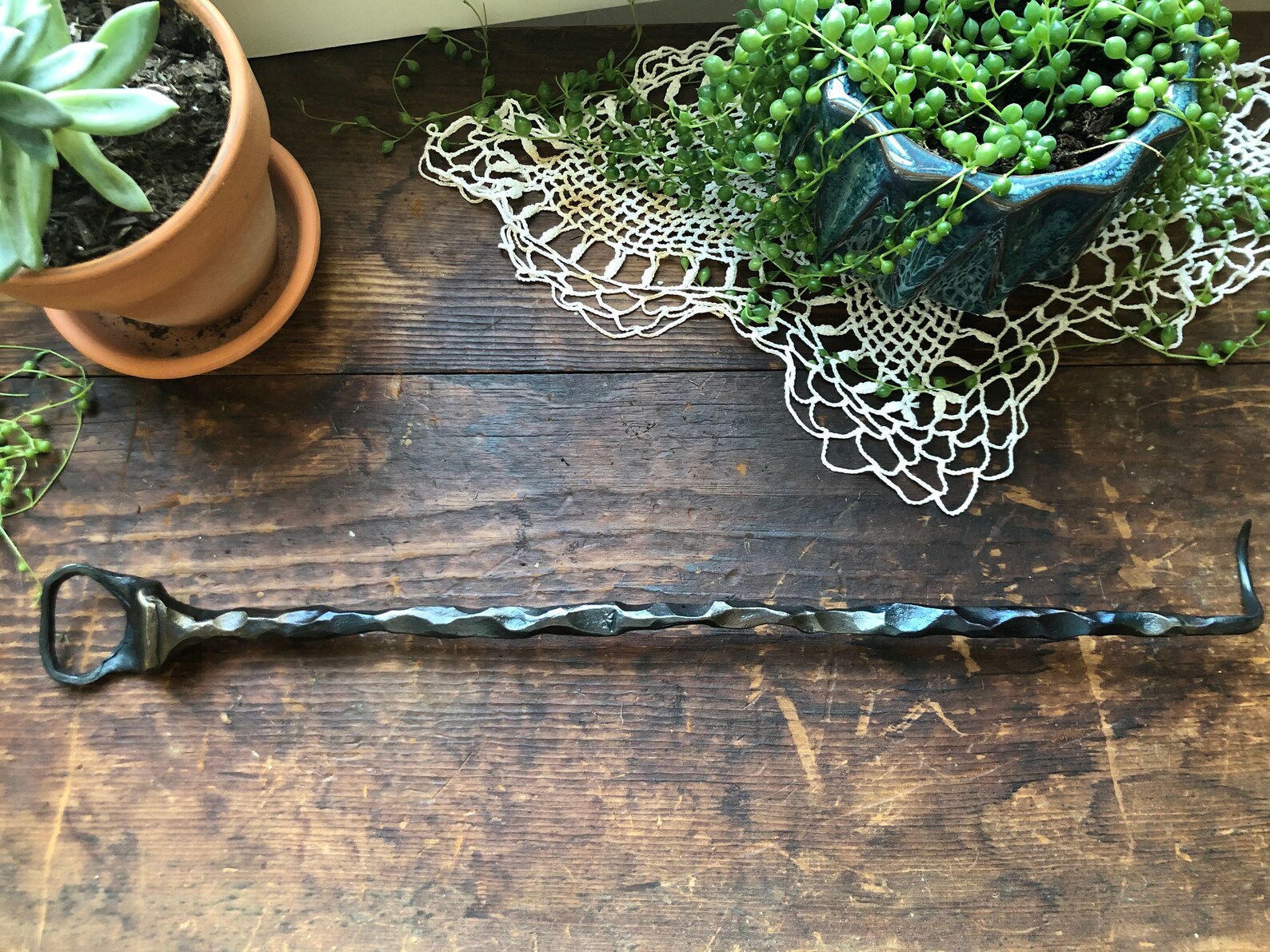 Hand Pigtailed Meat Flipper Steak Hook Barbecue Etsy