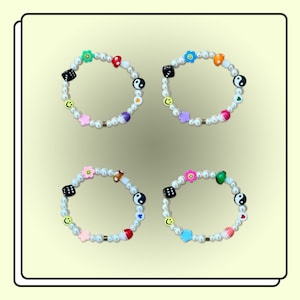 Chunky Pearl & Mixed Bead Bracelet | 90s y2k Bracelet